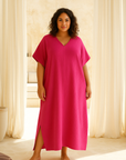 Eco-friendly cotton kaftan for plus-size women