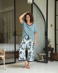 Stay cool & cozy in our breathable bamboo 3/4 PJ set with a dreamy floral design. Perfect for all-night comfort!