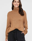 "Eco-friendly turtle neck jumper: Buttery softBamboo women's clothing for sustainable style and comfort, ideal for any occasion."