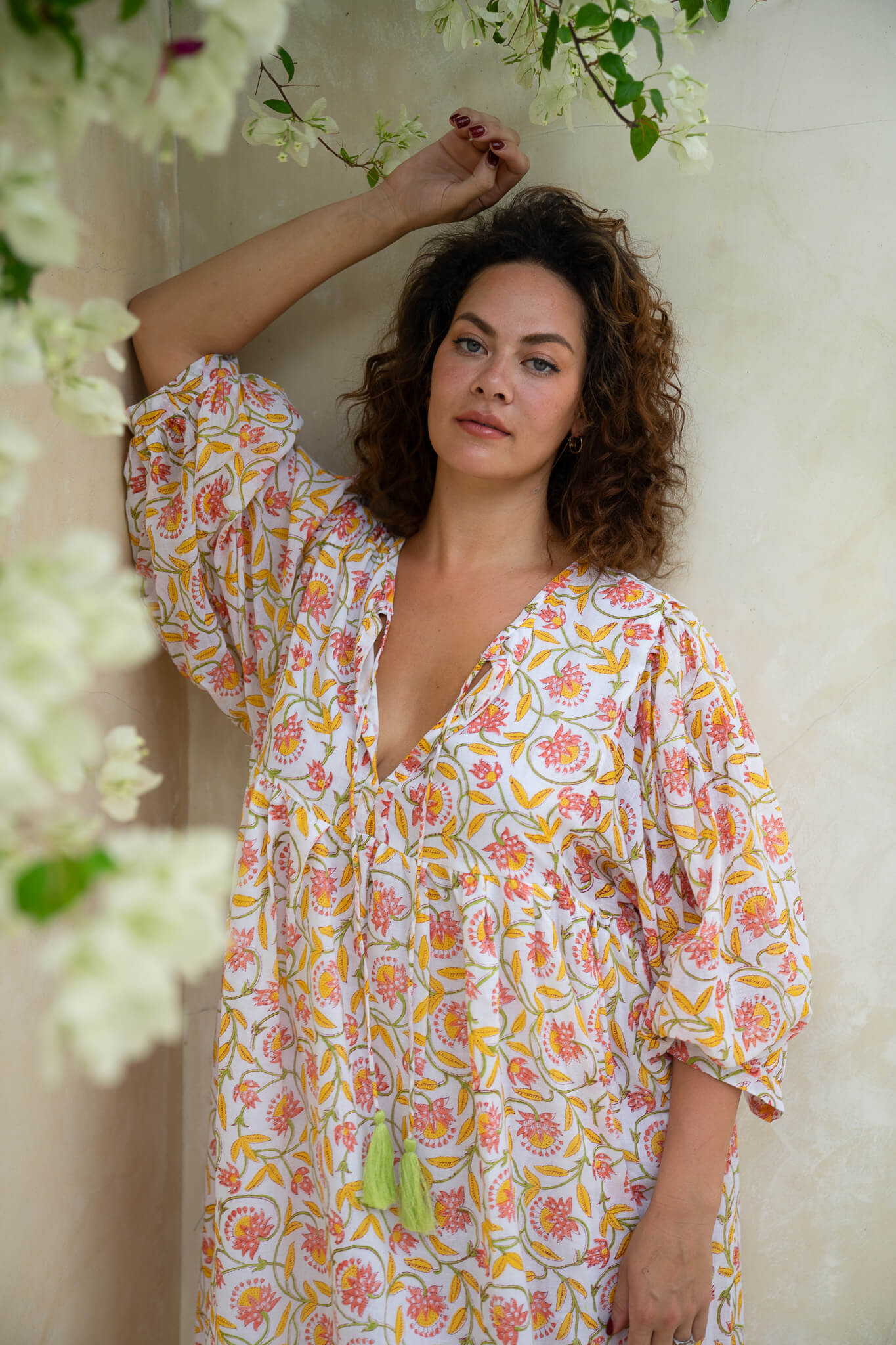 Maya Cotton Midi Dress ~ Pincushion Bloom – MaxxyJae Eco