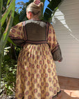 Our cream cotton maxi dress with long sleeves is soft, skin-friendly & versatile. Ethically crafted. Grab yours now!