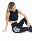 Shop our full-length black yoga leggings with mandala print. Perfect for yoga, workouts, and everyday wear. Embrace style and comfort!