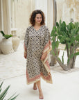 Discover effortless elegance with our long lattice print kaftan. Perfect for any occasion, this piece blends style and comfort. Buy today!