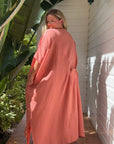 A must-have in every wardrobe! Light pink cotton kaftan, combining timeless style with ultimate comfort. Soft, breathable, and flattering.