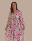 Padma Midi Dress ~ Red Paisley