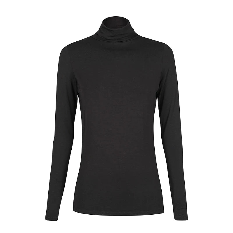 "Bamboo women's top: Stay chic and comfy in black, crafted from buttery soft fabric."