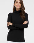 "Buttery soft bamboo top for women: Black hue adds versatility to eco-conscious fashion."