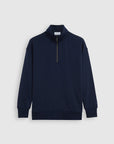 Upgrade your look with our navy Merino wool zip sweater. Unmatched comfort meets refined style.