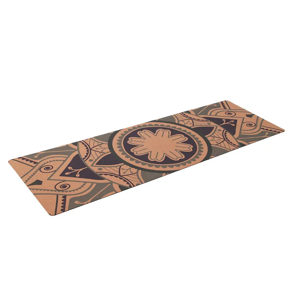 "Eco-friendly cork yoga mat: Soft surface, super grip base, moisture-wicking, odor-resistant, naturally antibacterial."