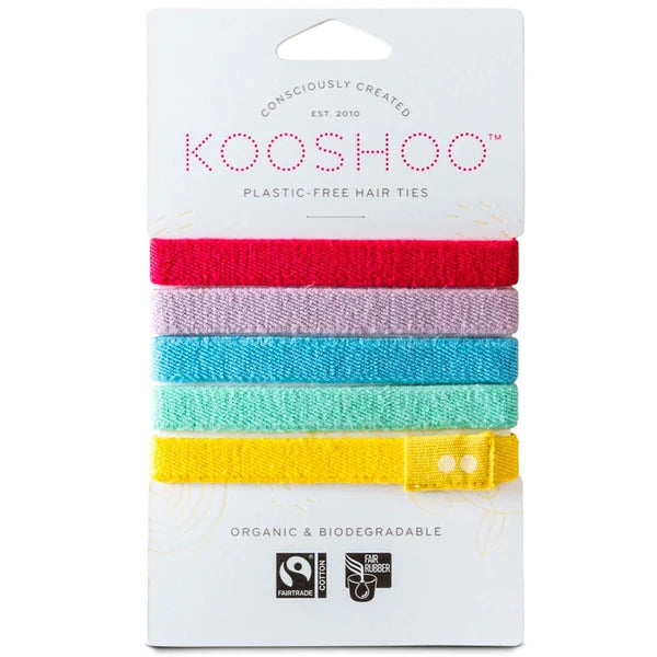 Elevate your ponytail with Kooshoo organic hair ties. Luxurious, durable, and planet-friendly.