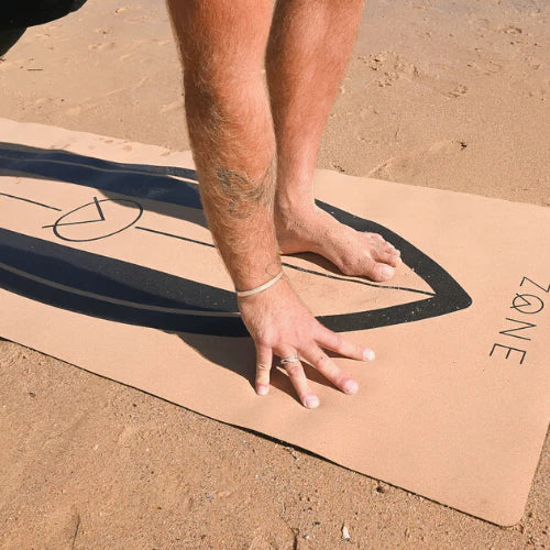 "Soft surface cork yoga mat for surfers: Eco-friendly and skin-friendly with a super grip non-slip base."