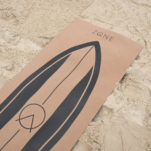 "Cork yoga mat for surfers: Eco-conscious choice with a soft top surface and super grip non-slip base.