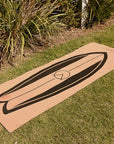 "Eco-friendly cork yoga mat: Ideal for surfers, featuring a soft top surface and super grip non-slip base."
