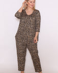 "Stay stylish and comfy in our plus-size soft cotton leopard print pants. Perfect for any season. Click to shop and add some wild flair to your wardrobe!"