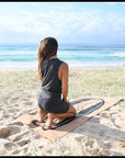 "Surfers' cork yoga mat: Eco-friendly design with soft top surface and super grip non-slip base for stability."