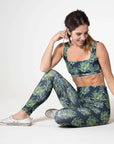 Full Length Lite Leggings ~ Green Leaf