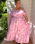 Kayah Cotton Maxi Dress ~ Pink