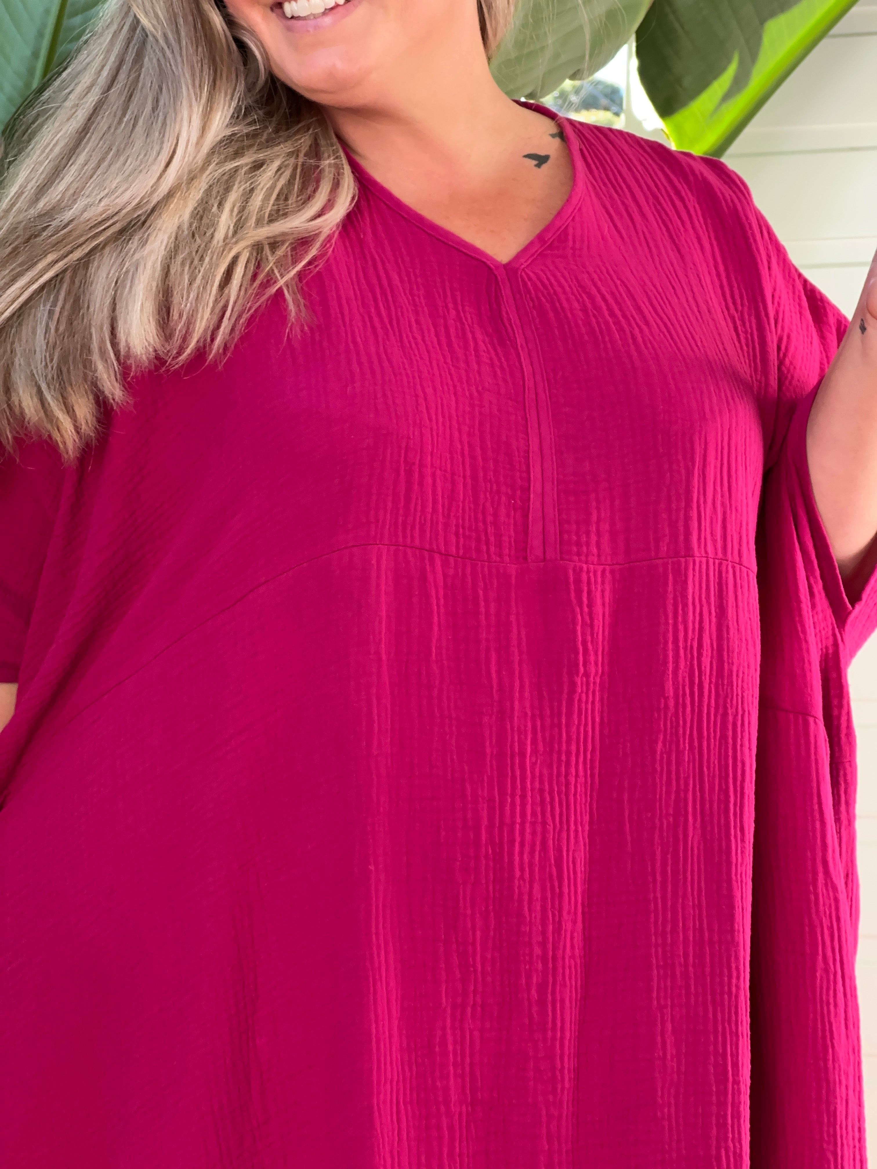 Eco-friendly cotton kaftan for plus-size women in Australia 