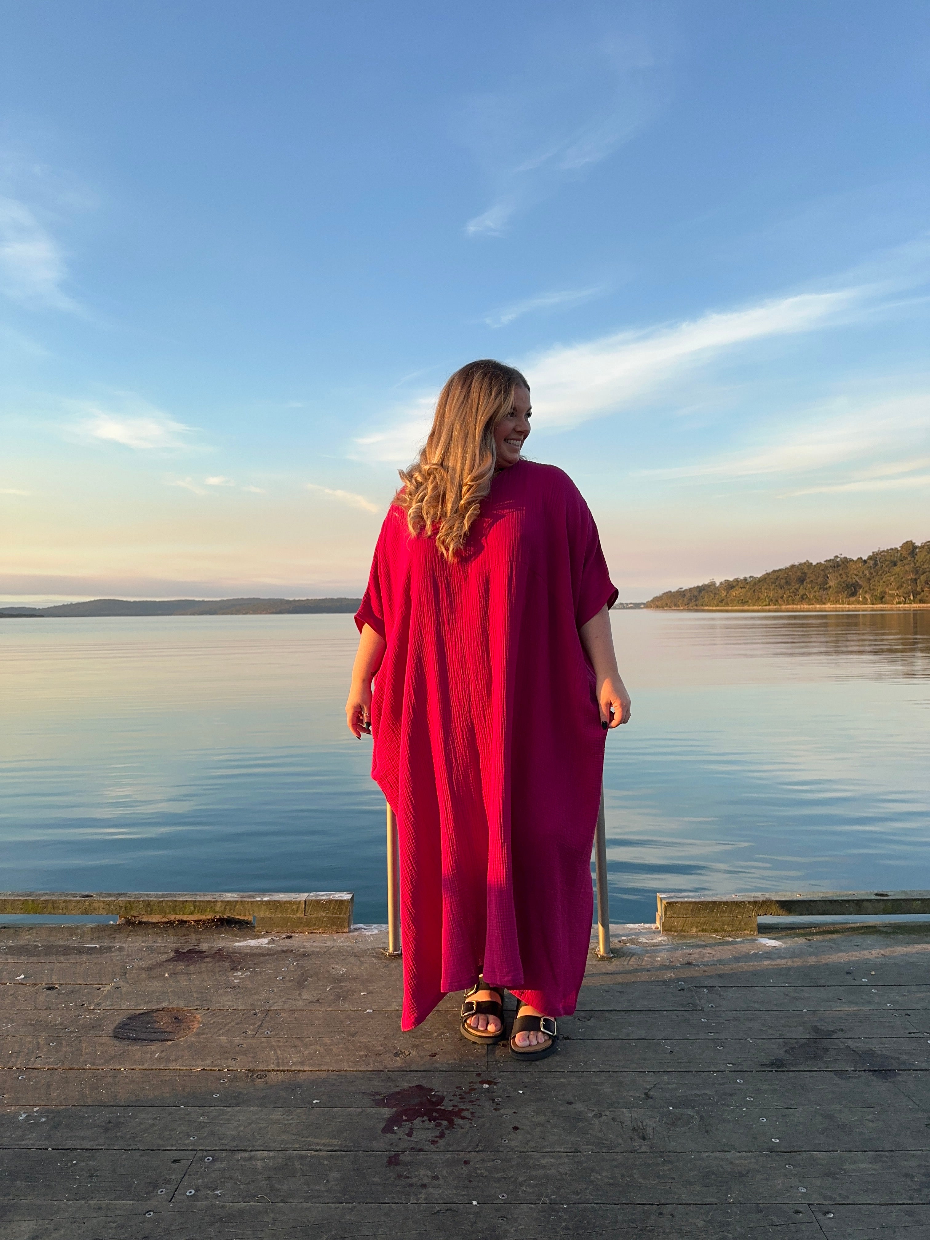 Eco-friendly cotton kaftan for plus-size women in Australia 