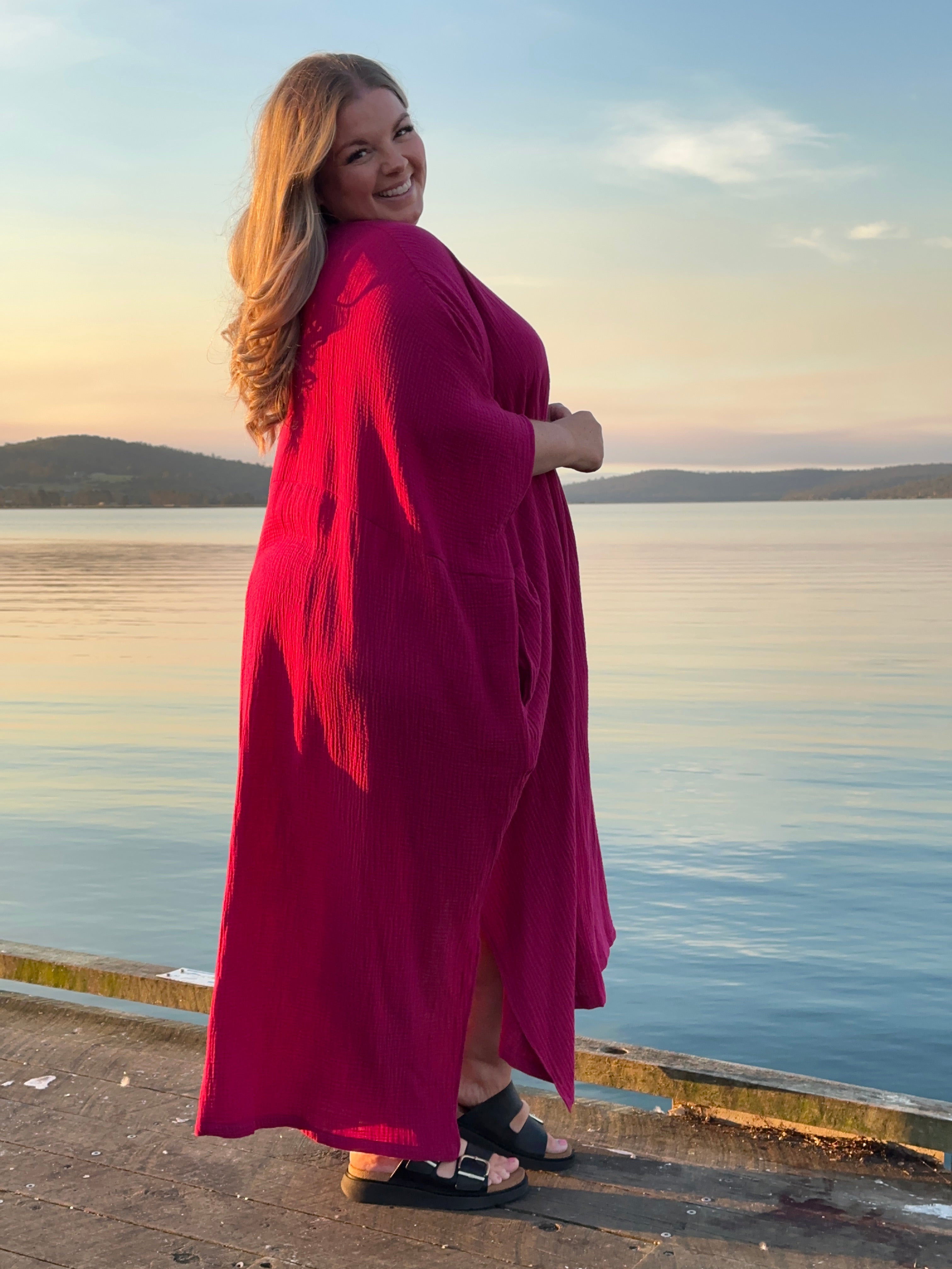 Eco-friendly cotton kaftan for plus-size women