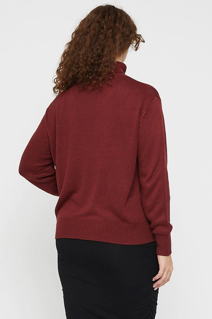 "Bamboo jumper: Turtle neck design adds elegance and warmth to eco-conscious women's clothing."