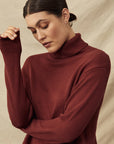 "Turtle neck bamboo jumper for women: Sustainable comfort for chilly days in eco-friendly attire."