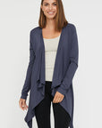 "Buttery soft bamboo cardi for women: Charcoal hue adds sophistication to eco-conscious attire."