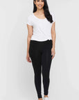 "Buttery soft bamboo women's leggings in black: Sustainable fashion for everyday elegance."