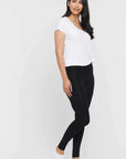 "Black bamboo women's leggings: Luxuriously soft and eco-friendly, perfect for stylish comfort."