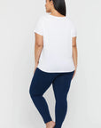 "Eco-friendly bamboo women's clothing: Navy leggings offer buttery softness and chic versatility."