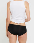 "Black bamboo women's underwear: Sleek and sustainable, offering comfort and style."