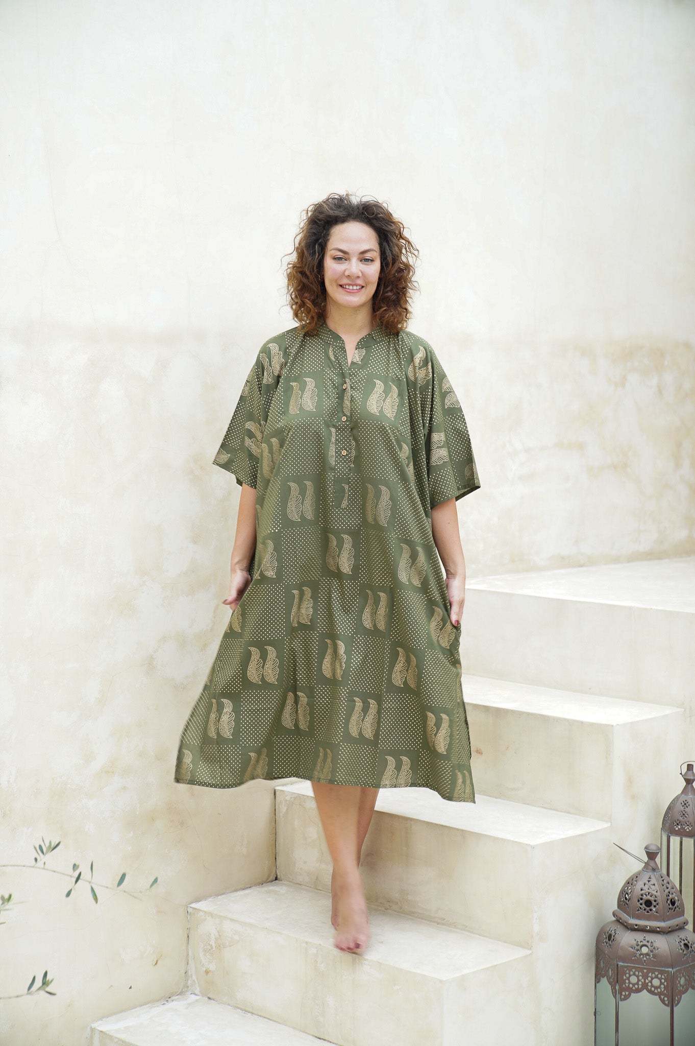 &quot;Turn heads in our green long shirt dress. Versatile, comfortable, and oh-so-stylish. Get yours now!&quot;