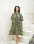 "Turn heads in our green long shirt dress. Versatile, comfortable, and oh-so-stylish. Get yours now!"