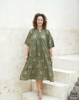 "Turn heads in our green long shirt dress. Versatile, comfortable, and oh-so-stylish. Get yours now!"