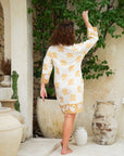 Radiate charm in our yellow floral short dress. Perfect for sunny days and special events.