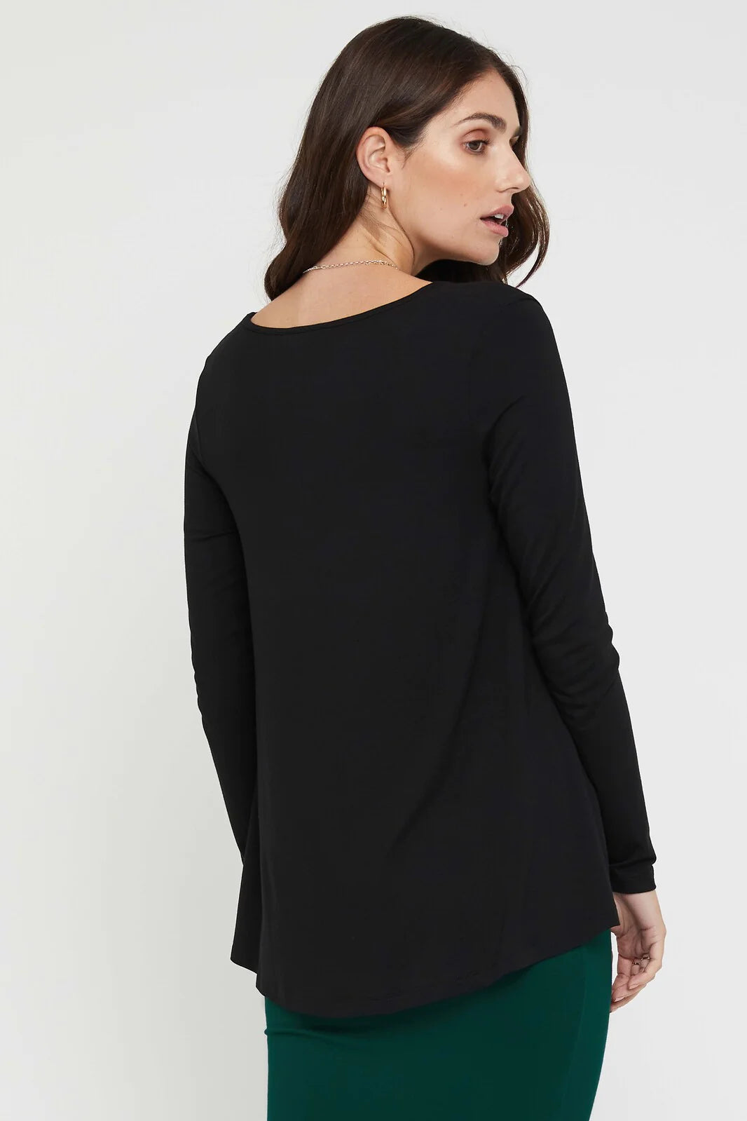 &quot;Effortless elegance: Black Bamboo Full Sleeve Top. Elevate your look with sustainable style. Shop now!&quot;