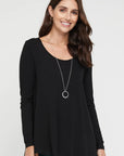 "Effortlessly chic: Our Bamboo Relaxed Top in Black. Comfort meets style for everyday elegance. Shop now!"