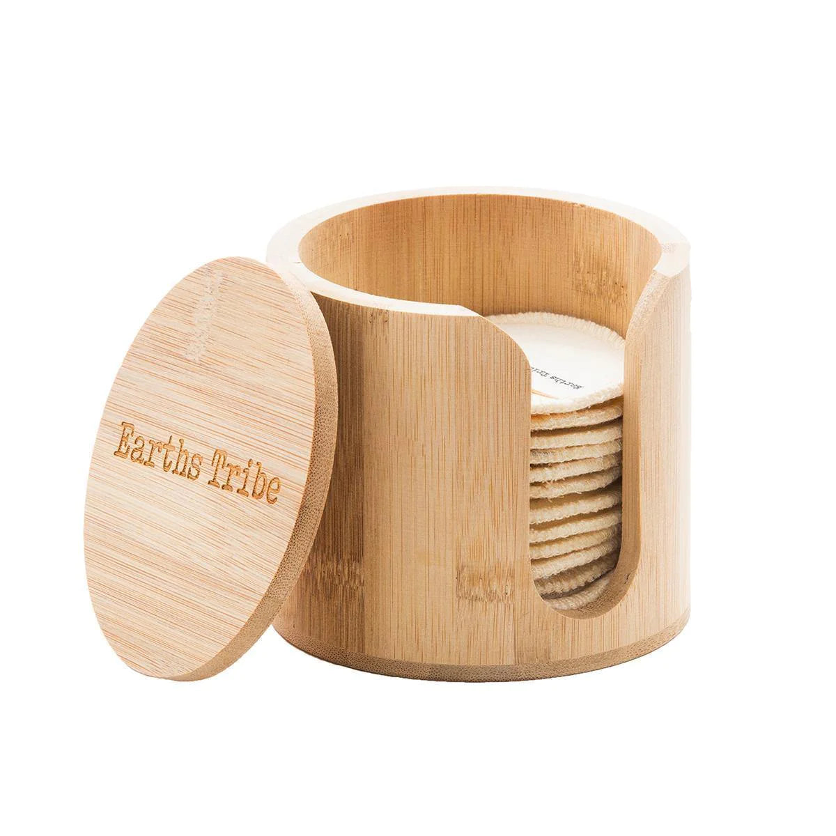 "Transform your beauty routine with our chic bamboo makeup round holder. Perfect for tidy organization."