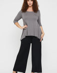 "Effortless sophistication in every stride with our bamboo black wide-leg pants. Get yours now!"