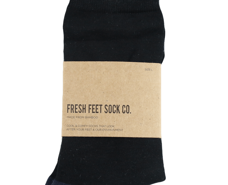 Upgrade your sock drawer with black bamboo socks. Sustainable, anti-bacterial, and oh-so-comfortable. Get yours now!