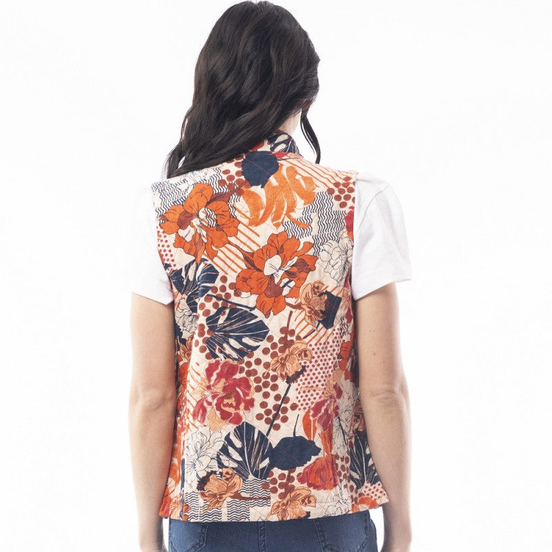 "Transform your look effortlessly with our reversible cotton vest, featuring stunning floral prints."
