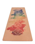 "Unroll sustainability with our chakra print cork yoga mats. Experience comfort, grip, and environmental harmony."