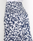 Embrace your wild side with our navy leopard print cotton long skirt. Stylish, comfortable, and perfect for any occasion. Add to your cart today!