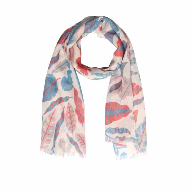 Indulge in comfort and style with our soft cotton scarf with feather print. Elevate your look today!