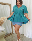 Feel confident in teal! Shop our plus-size babydoll top for curves that captivate. Embrace style and comfort. Order now!
