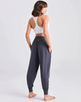 "Stay cozy and chic with our charcoal soft pants. Designed for ultimate comfort during yoga or lounging at home."