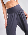 "Indulge in comfort with our charcoal relaxed-fit soft pants. Ideal for yoga, lounging, and pure relaxation."